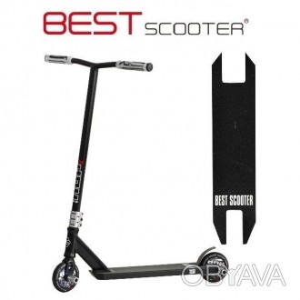  Самокат для трюків Best Scooter N-16180 HIC + Пегі 2 шт Чорний. Можливо купити . . фото 1