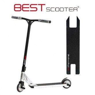 Спортивный трюковый самокат Best Scooter N-31020 HIC + Пеги 2шт Серебряный. Возм. . фото 2