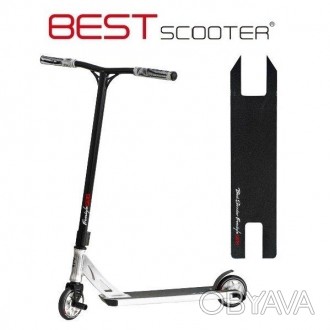 Спортивный трюковый самокат Best Scooter N-31020 HIC + Пеги 2шт Серебряный. Возм. . фото 1