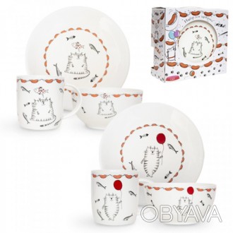 Набор фарфоровой посуды из 3 предметов Смешной кот
Тип: набор
Материал: фарфор
Ц. . фото 1