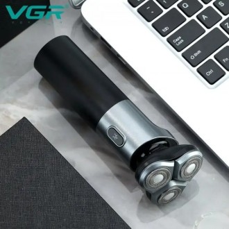 
	Электробритва VGR V-343 влагозащищенная в пластиковом корпусе,с трями сеточным. . фото 4