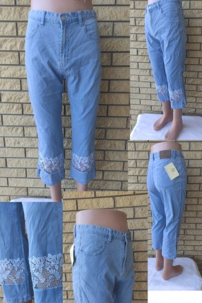Бриджи, капри женские джинсовые стрейчевые, есть большие размеры VITA FLORIES, 9. . фото 3