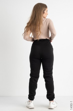 Спортивные штаны женские утепленные на флисе трикотажные больших размеров на выс. . фото 5