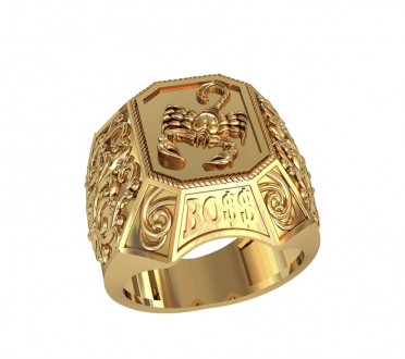 Перстень Скорпион
 Данное изделие мы можем изготовить из золота 585 пробы или се. . фото 2
