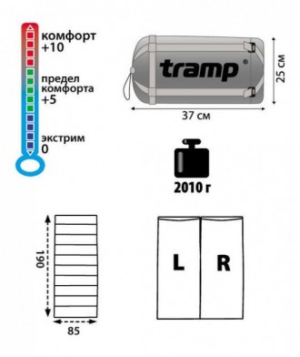 
Спальный мешок Tramp TRS-012.06 Warlus L Blue
Спальный мешок предназначен для л. . фото 3