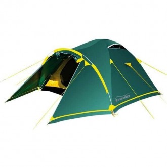 Палатка 2 местная Tramp Stalker 2 (v2) с тамбуромТрехдуговая модель конструкции . . фото 2
