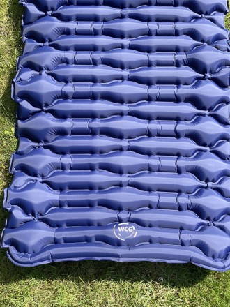 Большой надувной каремат походный, туристический WCG для кемпинга (синий) Идеаль. . фото 4