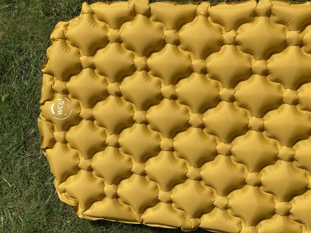 Надувной каремат походный, туристический WCG для кемпинга (желтый) Идеально подх. . фото 4