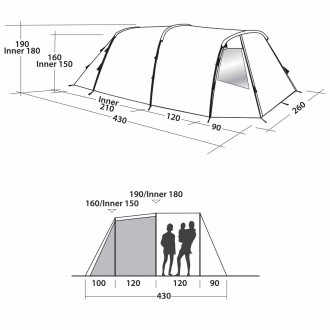 Easy Camp Huntsville 400 - четырехместная туннельная палатка с просторной жилой . . фото 8