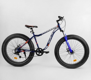 Детский спортивный велосипед с 26 дюймовыми колесами, фэтбайк, 7 скоростей, собр. . фото 2