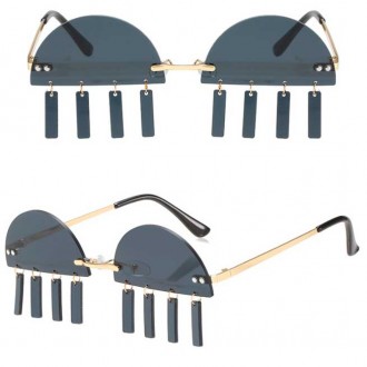 Солнцезащитные очки с капсулками, без оправы. Оригинальный дизайн, на каждой лин. . фото 4