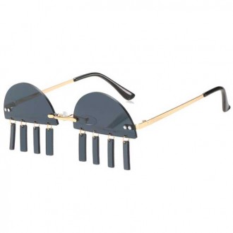Солнцезащитные очки с капсулками, без оправы. Оригинальный дизайн, на каждой лин. . фото 2