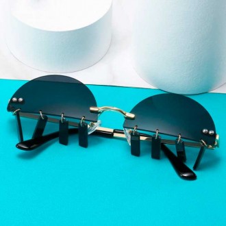 Солнцезащитные очки с капсулками, без оправы. Оригинальный дизайн, на каждой лин. . фото 5