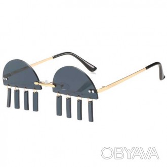 Солнцезащитные очки с капсулками, без оправы. Оригинальный дизайн, на каждой лин. . фото 1