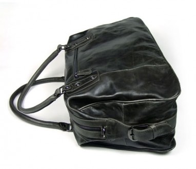 Стильная винтажная кожаная дорожная сумка серая. Сумка которая может носиться ка. . фото 4