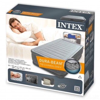 Надувная односпальная кровать Intex 64412 Comfort Airbed With Built-In Electric . . фото 5