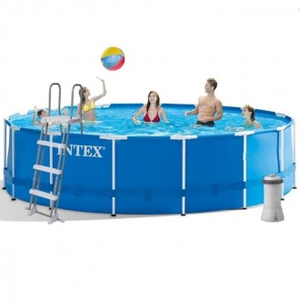 Бассейн каркасный Intex 457х122 см, 16805 л. Blue (74739)
Бассейн быстро устанав. . фото 3