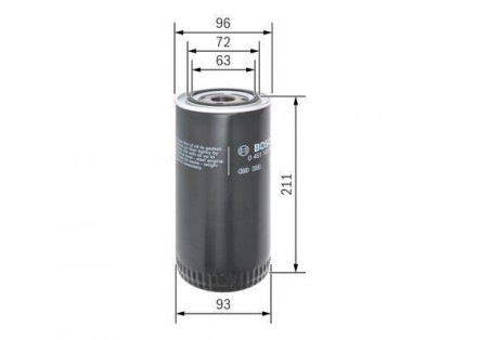 Фильтр масляный F 3600 (85-) Bosch 0 451 105 067 используется в качестве аналога. . фото 3