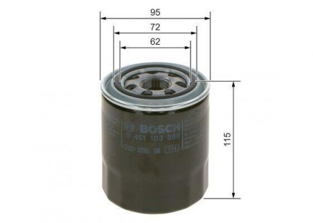 Фильтр масляный H-1 (97-) Bosch 0 451 103 366 используется в качестве аналога ор. . фото 3