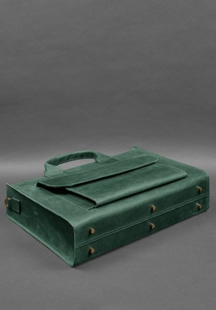 Шкіряна сумка для ноутбука та документів Універсальна зелена Crazy Horse
Універс. . фото 6