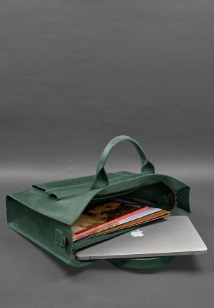 Шкіряна сумка для ноутбука та документів Універсальна зелена Crazy Horse
Універс. . фото 8