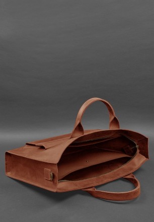 Шкіряна сумка для ноутбука та документів Універсальна світло-коричнева Crazy Hor. . фото 7