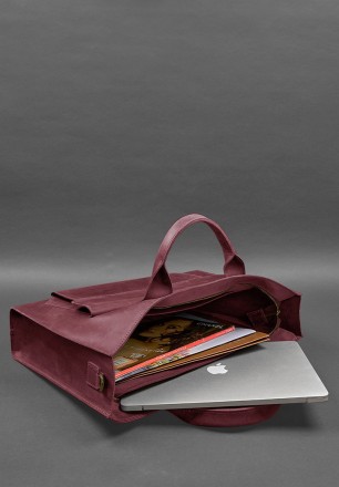 Шкіряна сумка для ноутбука та документів Універсальна бордова Crazy Horse
Універ. . фото 8