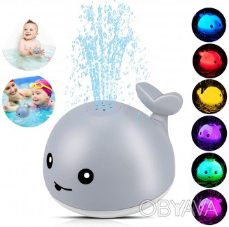 Іграшки для ванної для дітей "Кит фонтан" Mini Whale Fountain (Сірий)
Креативна . . фото 1