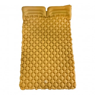 Двухместный надувной каремат походный, туристический WCG для кемпинга (желтый)
 . . фото 2