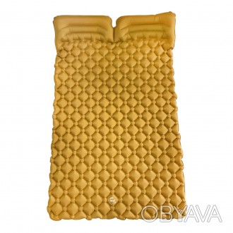 Двухместный надувной каремат походный, туристический WCG для кемпинга (желтый)
 . . фото 1