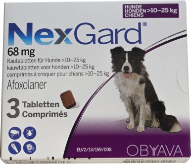 NexGard (НексГард) препарат для борьбы с эктопаразитами собак, дозировка L &mdas. . фото 1