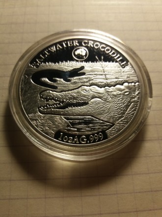1 долар. Крокодил. Соломонові острови. 2019. Монета нова. Розмір: 40*3 мм.. . фото 2