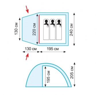 Палатка трехместная с тамбуром двухслойная Tramp Bell 3 (V2) TRT-080, Green
Одно. . фото 3