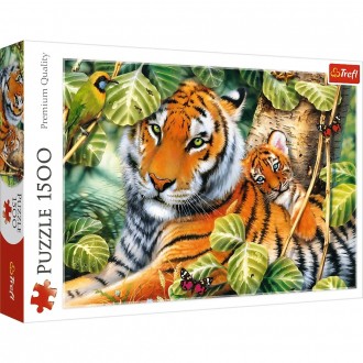 Пазли Trefl Два тигри від виробника Trefl Пазл із двома тиграми на 1500 елементі. . фото 2