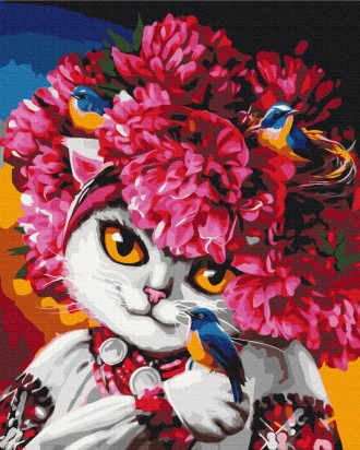 Картина по номерам Цветущая кошка от производителя Brushme Картины по номерам ст. . фото 2