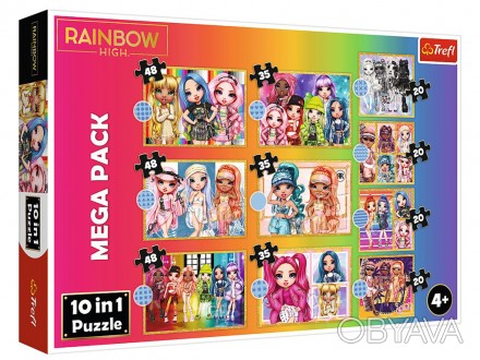 Пазлы Trefl Rainbow High 10в1 Коллекция модных кукол (96000)