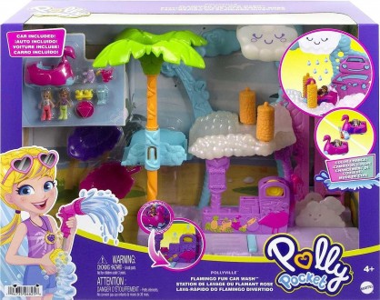 
Polly Pocket Pollyville Flamingo Fun Car Wash включає в себе все, що діти бажаю. . фото 3