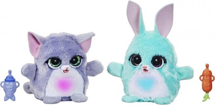 FURREAL FUZZALOTS KITTY AND BUNNY COLOR CHANGE INTERACTIVE FEDING TOYS – це дома. . фото 2