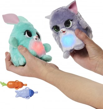 FURREAL FUZZALOTS KITTY AND BUNNY COLOR CHANGE INTERACTIVE FEDING TOYS – це дома. . фото 5