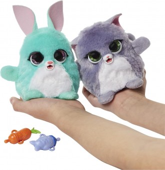 FURREAL FUZZALOTS KITTY AND BUNNY COLOR CHANGE INTERACTIVE FEDING TOYS – це дома. . фото 6
