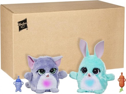 FURREAL FUZZALOTS KITTY AND BUNNY COLOR CHANGE INTERACTIVE FEDING TOYS – це дома. . фото 3