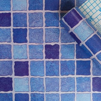 Самоклеюча плівка синя мозаїка 0,45х10м 
Плівка на самоклейці ідеально підходить. . фото 2