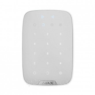 Беспроводная сенсорная клавиатура Ajax Keypad Plus white с поддержкой защищенных. . фото 2