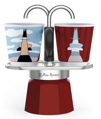 Гейзерная кофеварка Bialetti Mini Express Magritte Red на 2 чашки, 100 мл. Тернополь. фото 1 Гейзерная кофеварка Bialetti Mini Express Magritte Red на 2 чашки, 100 мл. Тернополь. фото 1