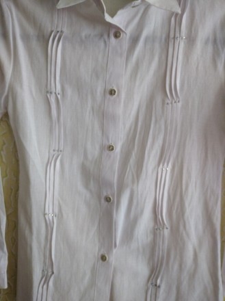 Белая школьная блузка , рубашка девочке 11-13лет, Турция .
По бирке указано р.1. . фото 7