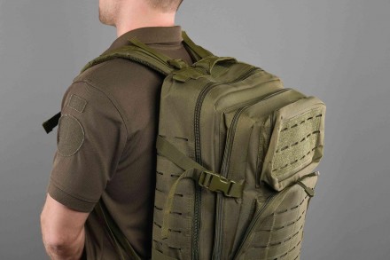 Тактический рюкзак 2E объемом 45 литров оснащен креплениями Laser Cut для фиксац. . фото 7