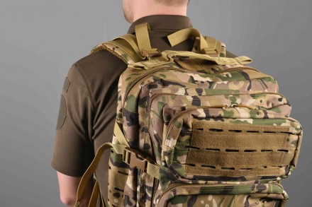 Тактический рюкзак 2E объемом 45 литров оснащен креплениями Laser Cut для фиксац. . фото 7