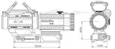 Комплект оптики MAK combo включає коліматорний приціл MAKdot S 1x20, магніфер MA. . фото 7