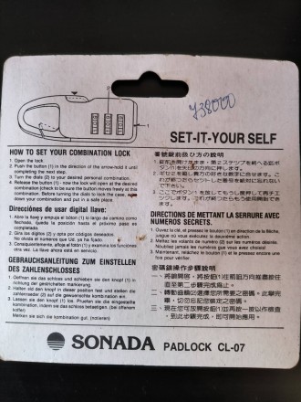 Продам кодовый замочек SONADA Padlock CL-07
для чемодана рюкзака со сменным код. . фото 5