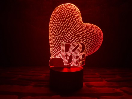 
 
3D ночник "Сердце LOVE" (УВЕЛИЧЕННОЕ ИЗОБРАЖЕНИЕ) подарочная упаковка + 16 цв. . фото 3